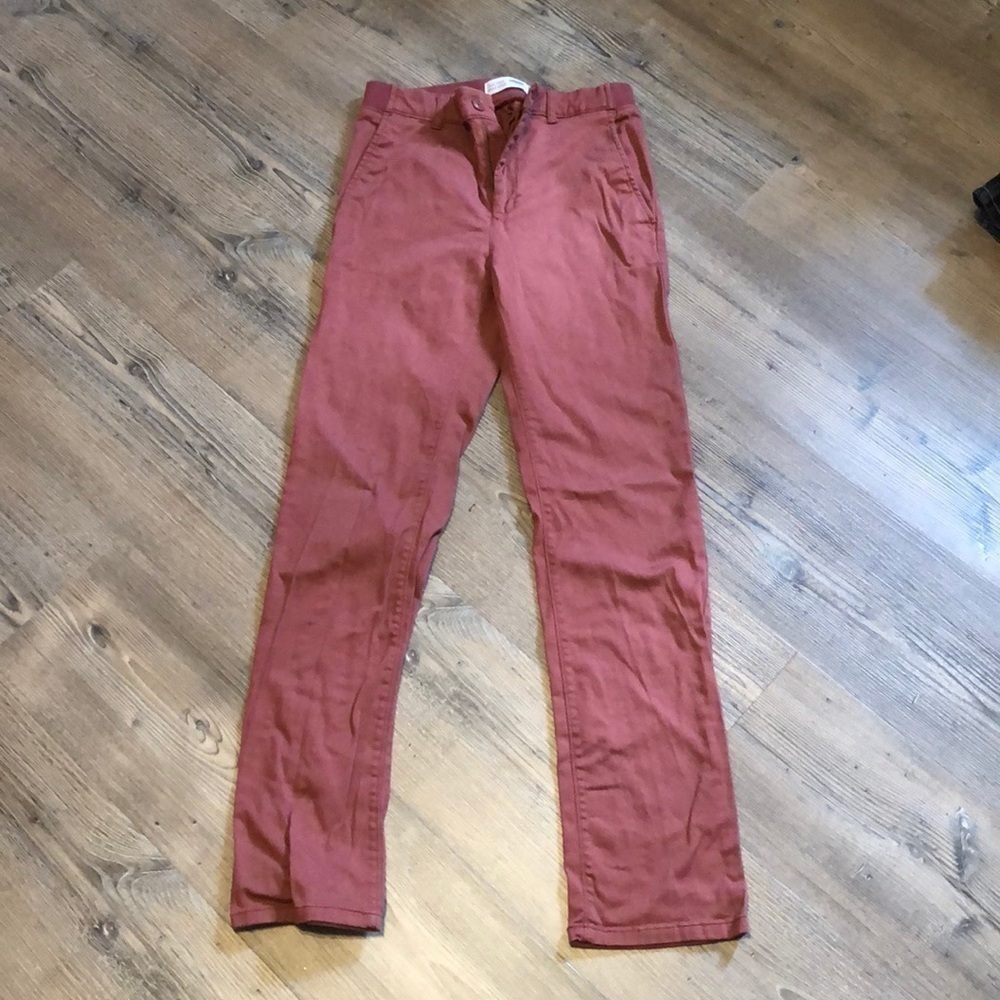 Old Navy Slim Taper Brick Color Khakis Girls 14-16